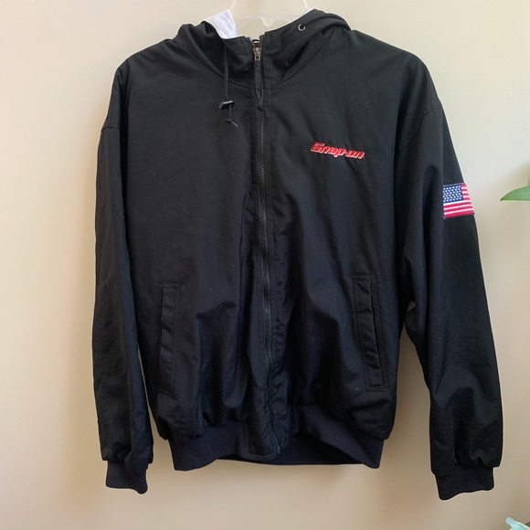 Mens Snap On American Flag Jacket L 